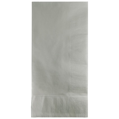 Touch Of Color 4" x 8" Shimmering Silver Dinner Napkins 600 PK 673281B